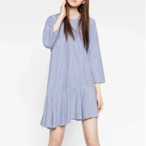 Zara Striped Asymmetrical Dress XS - Picture 1 of 8